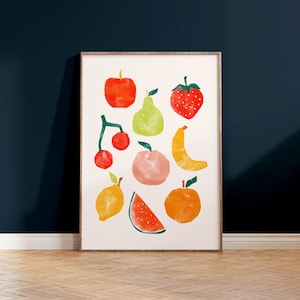 Fruit Salad Printable Wall Art | Kids Decor | Kitchen Art | Montessori Nursery Poster | Downloadable Art | Fruit Market Print | Fruit Poster