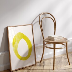 Letter O Printable Wall Art | Monogram Initials | Modern Nursery Decor | Kids Alphabet Print | Printable Gift | Yellow Letter Poster