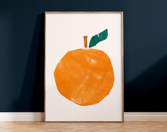 Orange Printable Wall Art | Kids Decor | Kitchen Art | Montessori Nursery Poster | Downloadable Art | Fruit Market Prints | Orange Poster