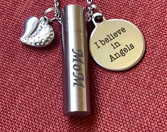 Urn Necklace For Mom, Keepsake, Memorial Jewelry For Human Ashes, Mother Keepsake