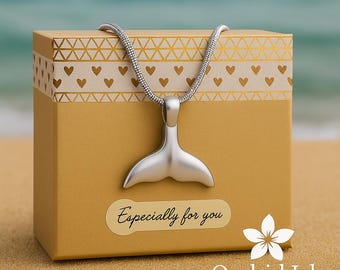 Whale Tail Urn Necklace for Ashes • Hawaiian Cremation Jewelry • Stainless Steel Memorial Pendant