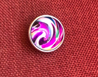 SNAP ON Jewelry, 18mm Snap Button, Purple Swirl Snap Charm