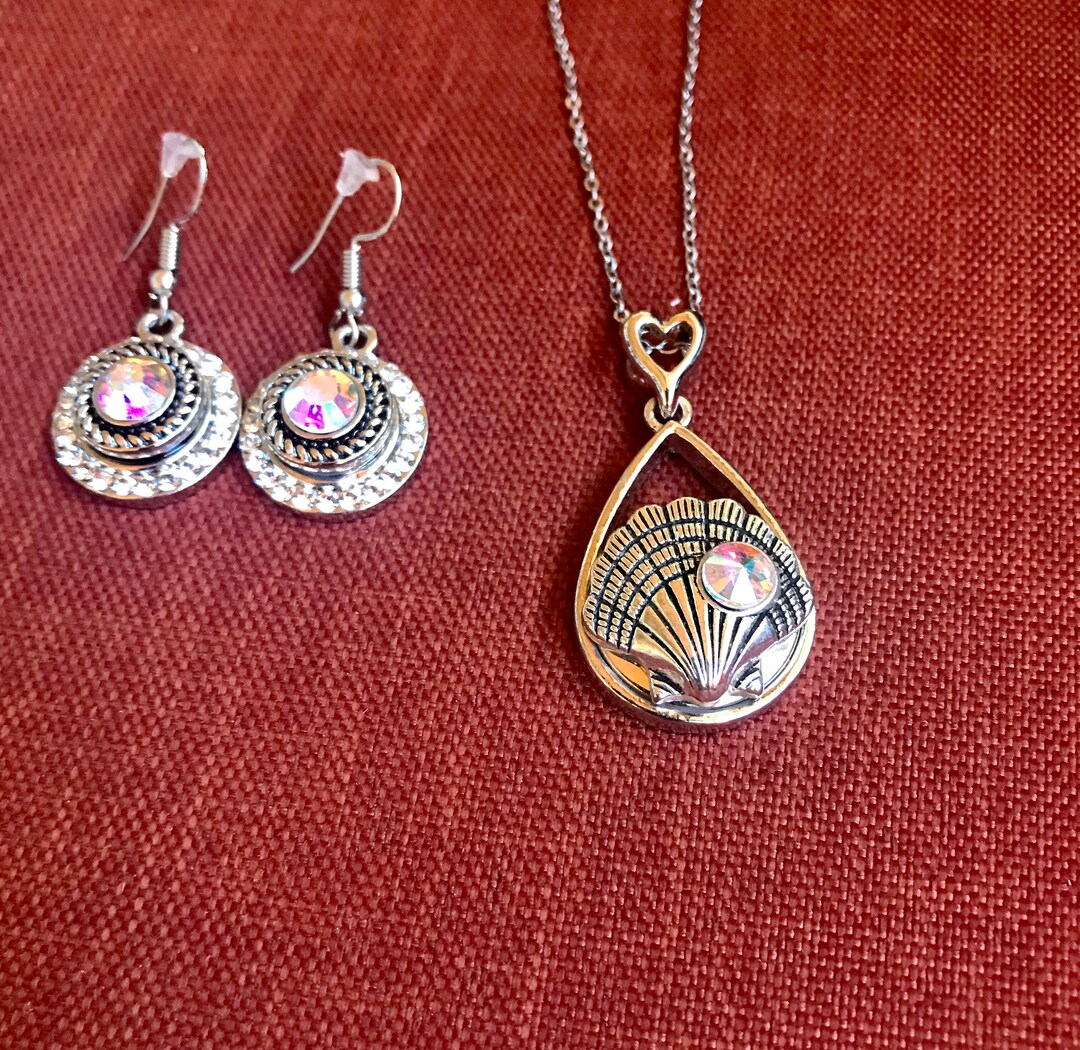 Snap Button Jewelry Set, Snap Necklace, Snap Earrings Etsy