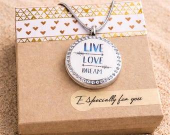 25mm  Essential Oil Necklace • Aromatherapy Diffuser Pendant • Stainless Steel Locket with Crystals • Felt Pad Necklace Gift for Women