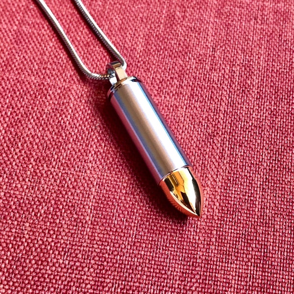 Cremation Bullet Urn,  Urn Necklace