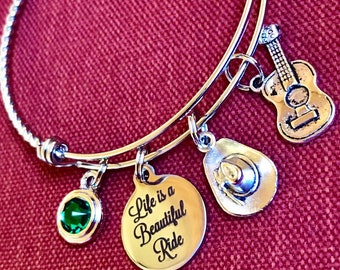 Cowgirl Charm Bracelet, Personalized Gift