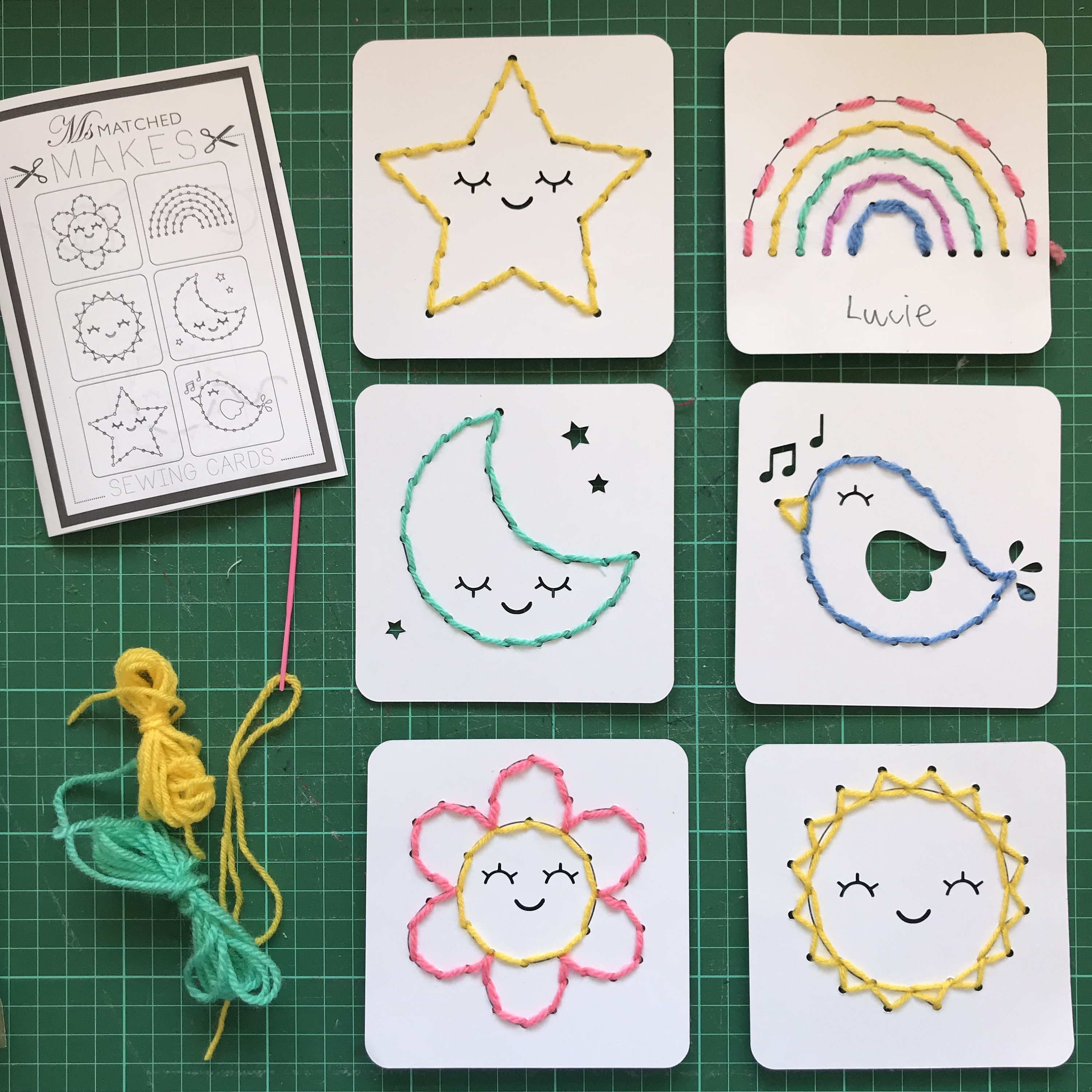 Pack of six Sewing cards Learn to sew sewing with kids Etsy