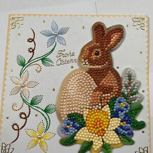 Carte de Pâques graphique en fil fait main et peinture diamant