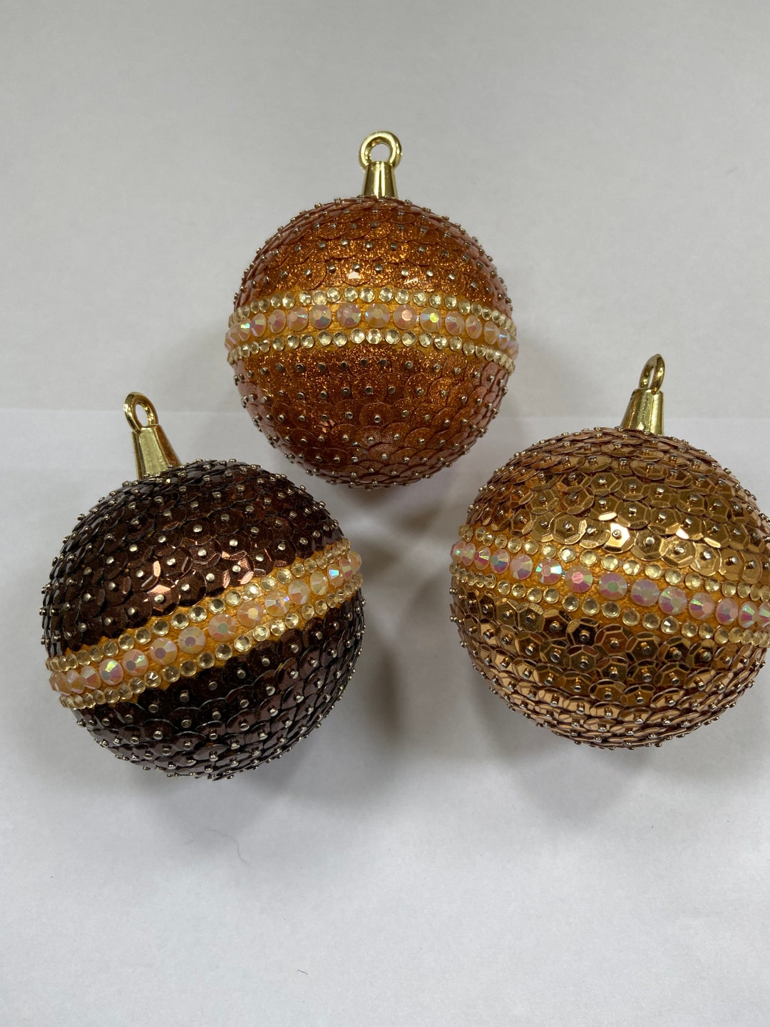 Handgemachte Pailletten Weihnachtskugeln mit Anhänger Etsy.de