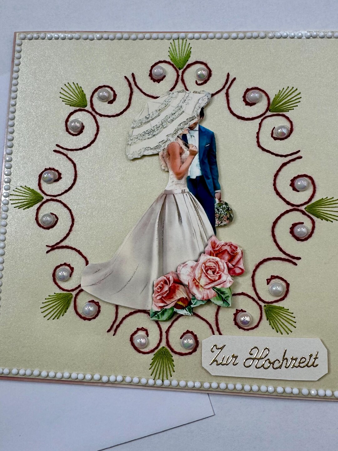 Handmade Thread Graphics Wedding Card - Etsy