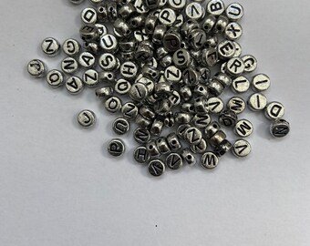 Letter Beads Silver