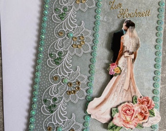 Handgemachte 3 D Hochzeitskarte