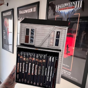 Halloween michael Myers inspired Media storage Diorama house for blu rays dvds vhs movies not included