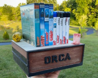 Jaws inspired shark movie boat Media storage Diorama box for blu rays dvds movies not included