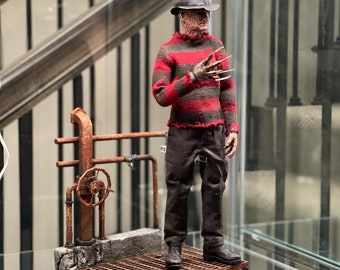 1/6 Custom Boiler Room Diorama Stand For Hot Toys Sideshow Figure Not Included ! Freddy Krueger stand