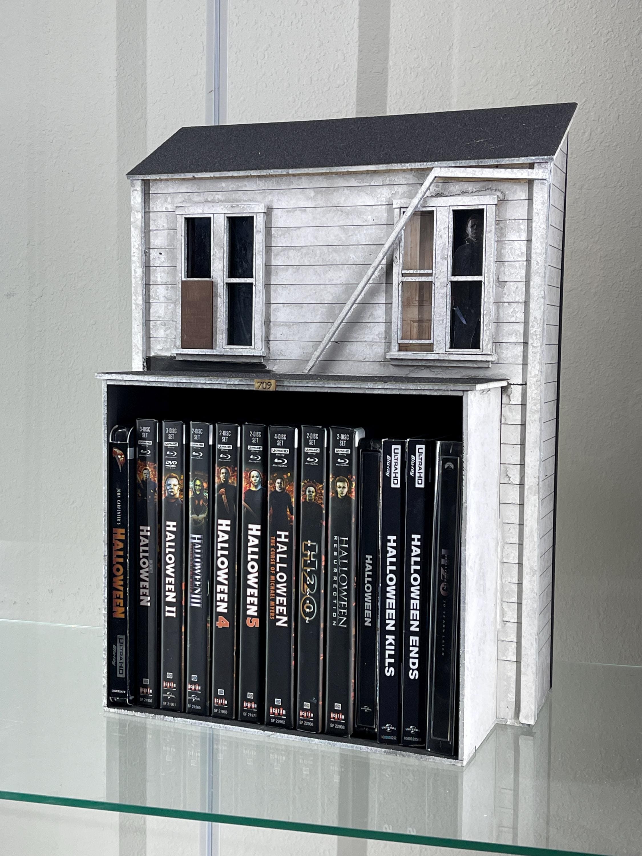 New in stock! Ready to ship! Halloween michael Myers inspired Media storage Diorama house for blu rays dvds vhs movies not included