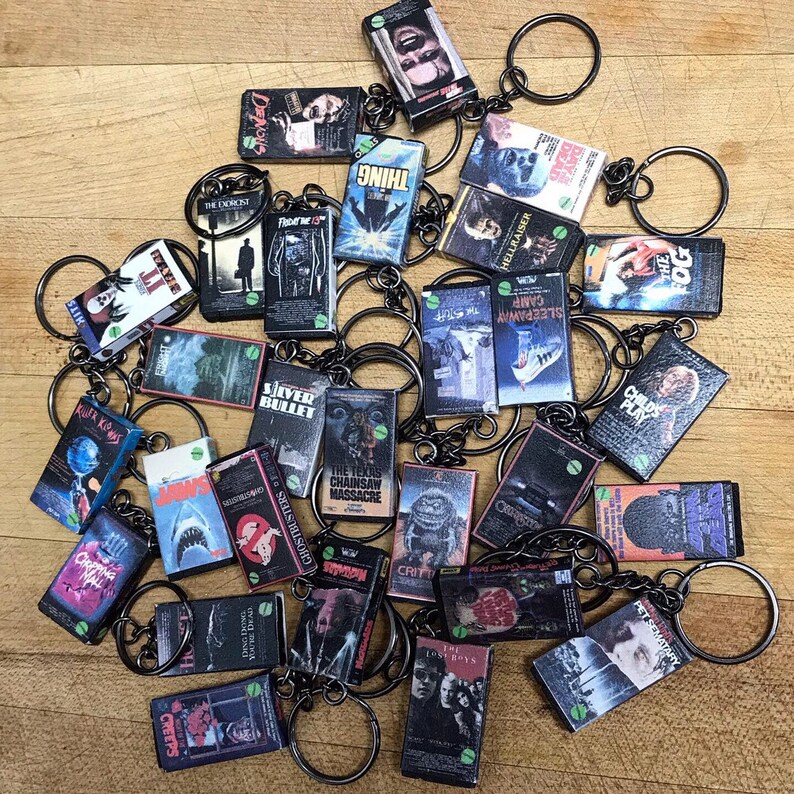 New size Miniature VHS movie keychain charms tons of titles Etsy