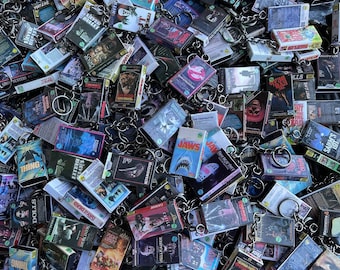 Miniature VHS inspired movie keychain charm tons of titles You Choose!