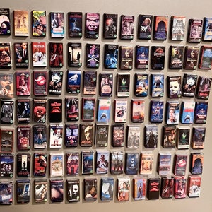 VHS Inspired Mini Magnets 1&quot; x 2&quot; Comedy and Family Genre Titles!