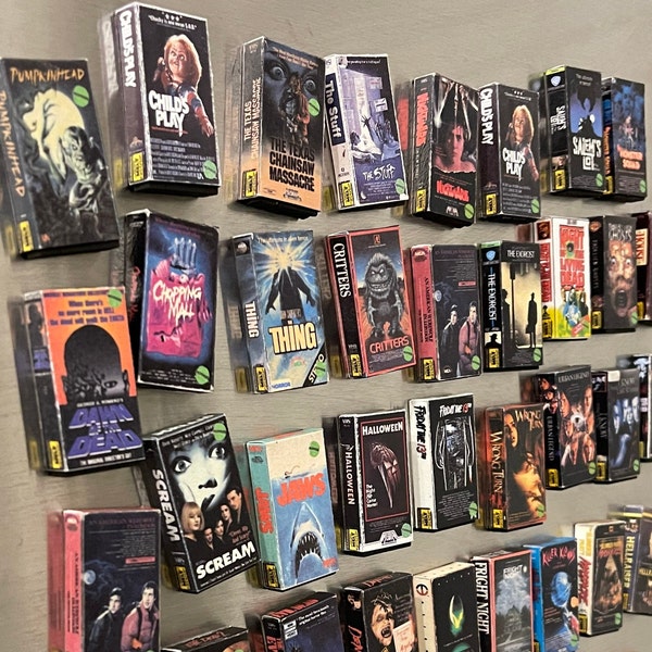 VHS Inspired Mini Magnets 1" x 2"  Lots of titles You Choose! Horror Genre Titles Listing #3