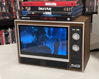 Zometh miniature working Retro tv usb power! plays any hdmi device! made from Real Wood!
