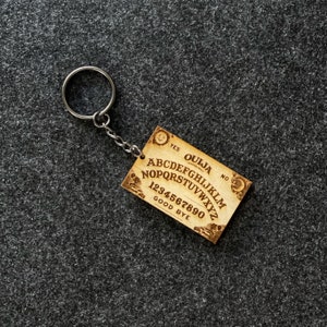 2” OUIJA Board keychain charm cute witchy accessory engraved real wood