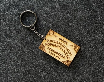 2” OUIJA Board keychain charm cute witchy accessory engraved real wood