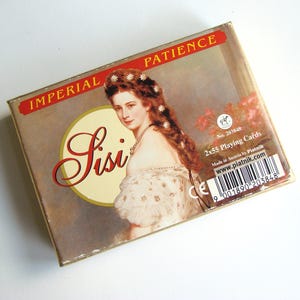 Vintage geduldspeelkaarten Sisi van Piatnik, Imperial Patience nr. 203848, dubbelspel van 55 kaarten, verzamelobject, gemaakt in Wenen, Oostenrijk
