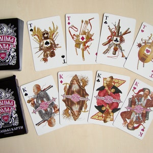Naipes de la Rada cosaca, ejército cosaco de Zaporozhia, estilo ucraniano, cartas coleccionables, efímeras de papel, baraja de 36 cartas, fabricadas en Ucrania