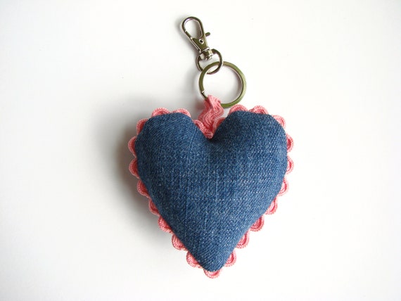 Heart key chain - Make it in denim