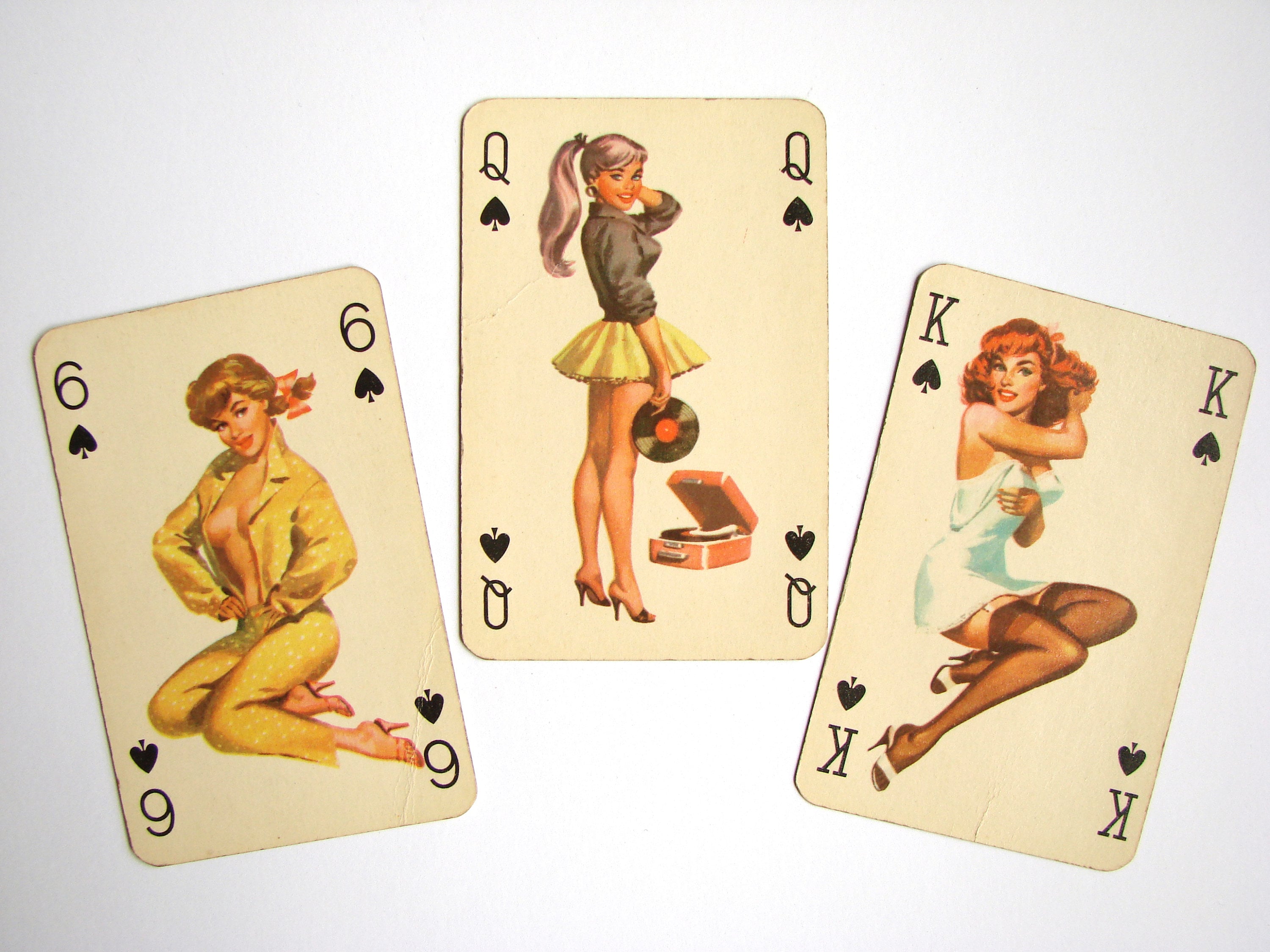 Minder dan luisteraar ontslaan Vintage pin-up speelkaarten jaren '60 dek van 55 kaarten - Etsy Nederland