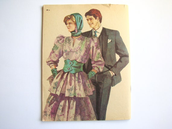 Collectible Moscow 1988 Vintage 80s Soviet fashion magazine Blouses Printed in USSR Skirts Retro sewing pattern Paper ephemera Pants