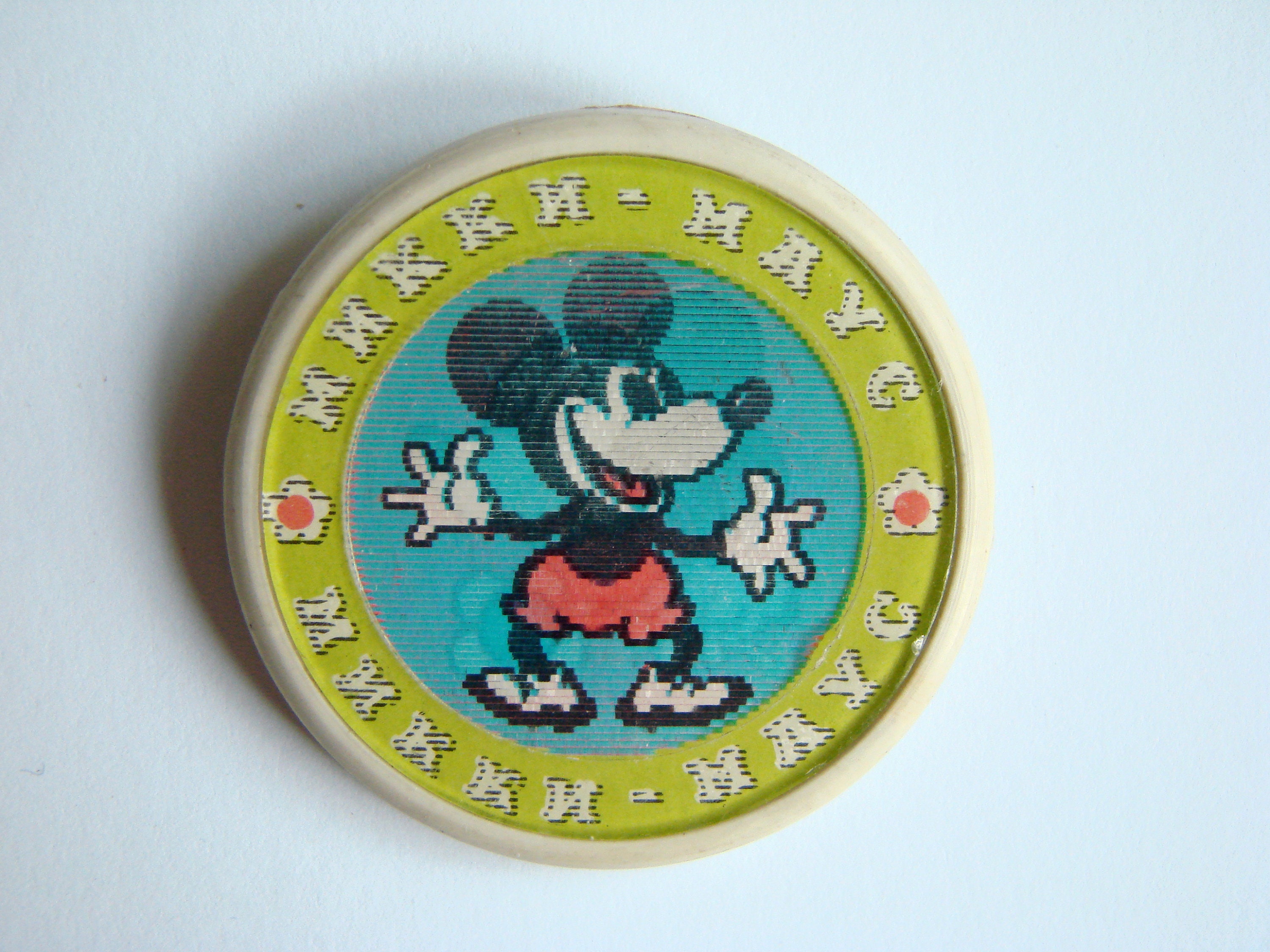 made in the USSR mouse 1970s. Vintage enamel children's pin badge