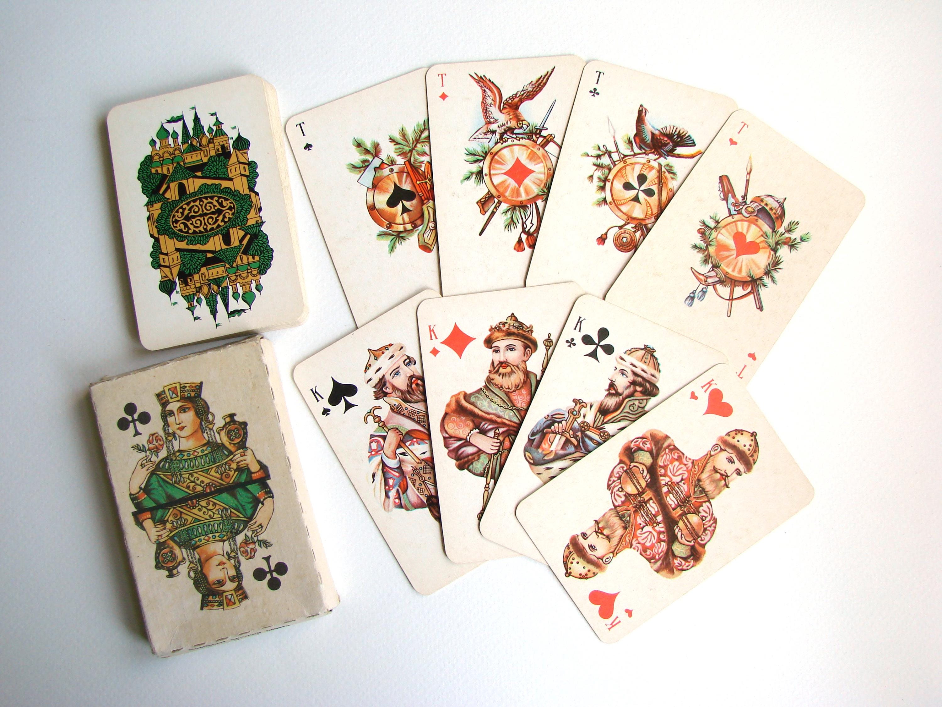 ビンテージ　ロシア　ソビエト時代のソリティア用　トランプ Soviet playing cards - Etsy 日本