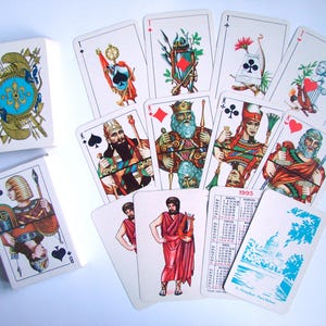 Vintage 90er Jahre Spielkarten, historischer Stil, russisches Kartenspiel, 54 Karten, Sammlerstück, Papier Ephemera, Made in Russland 1993