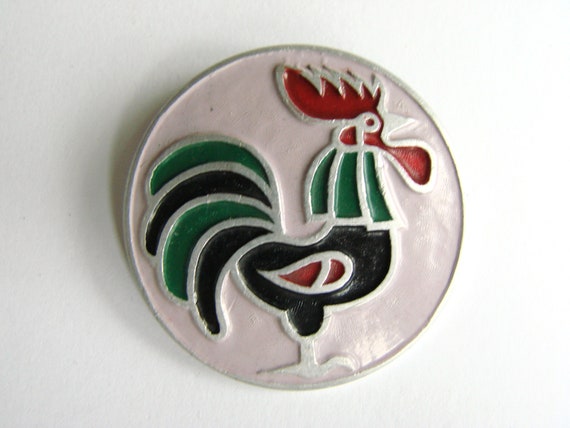 Set of 3 vintage 70s Soviet badges, Lion, Rooster… - image 3