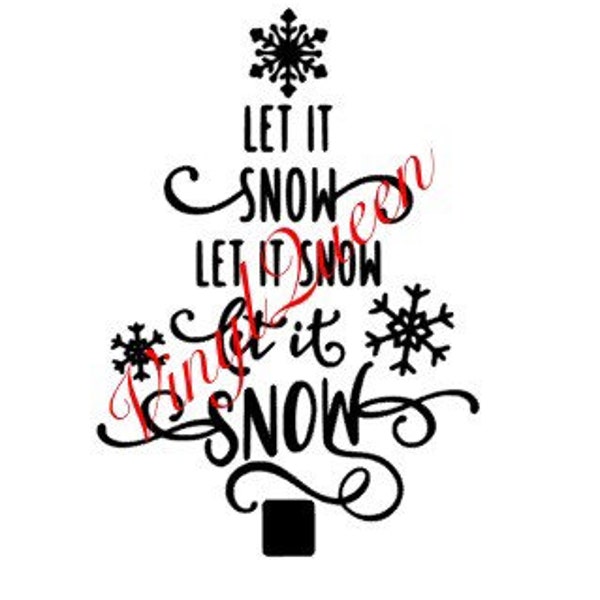 Let It Snow Christmas Tree Vinyl Decal Sticker Ikea Ribba Frame Cadeau Citation Festive Shadow Box Plaque Signe DIY Décoration faite à la main Seaonal