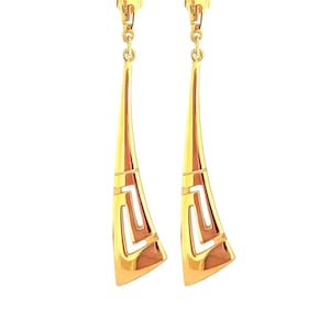 Long Greek Key Earrings Meander, Greek Key Earrings, Greek Earrings, Greek Jewelry, Greek Key, Grecian Earrings, Grecian Jewelry, Meander