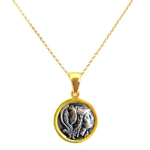 Ancient Greek Coin Pendant with Goddess Athena, Greek Jewelry, Greek Pendant, Greek Coin Pendant, Athena Greek Coin, Ancient Greece, Athena