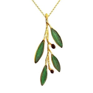 Greek Olive Branch Pendant Elia by Ilios, Greek Jewelry, Greek Pendant, Olive Leaf Pendant, Olive Leaf Jewelry, Greek Wedding, Greek Bride