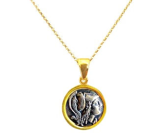 Ancient Greek Coin Pendant with Goddess Athena, Greek Jewelry, Greek Pendant, Greek Coin Pendant, Athena Greek Coin, Ancient Greece, Athena