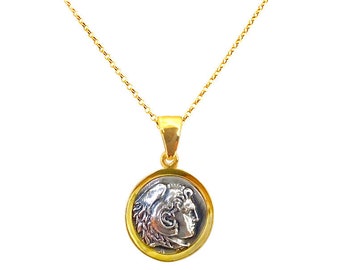 Ancient Greek Coin Pendant with Alexander the Great, Greek Coin Pendant, Alexander the Great, Greek Jewelry, Greek Necklace, Ancient Greece