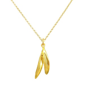 Olive Leaf Pendant in 24K Gold Vermeil or Sterling Silver by Ilios, Olive Leaf Pendant, Olive Leaf Jewelry, Greek Jewelry, Greek Necklace