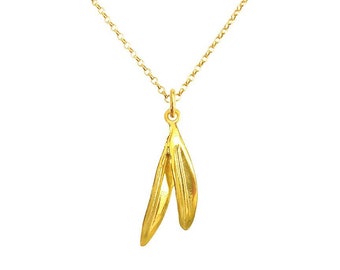 Olive Leaf Pendant in 24K Gold Vermeil or Sterling Silver by Ilios, Olive Leaf Pendant, Olive Leaf Jewelry, Greek Jewelry, Greek Necklace