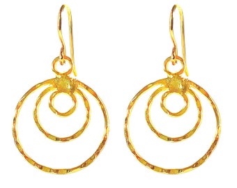 Greek Bronze 18K Gold Plated Earrings ‘Kyklos’ by Ilios, Greek Earrings, Greece Jewelry, Greek Jewelry, Ancient Greece, Greek Mythology