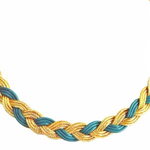 Grecian Golden Age Braided Necklace in 18K Gold-Plated Bronze Cord by Ilios, Greek Necklace, Greek Jewelry, Ancient Greek Necklace, Grecian