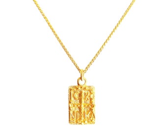 Greek Byzantine Cross Rectangle Pendant Constantine on Matching Chain by Ilios, Greek Jewelry, Byzantine Cross, Greek Cross, Small Cross