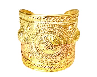 Ancient Byzantine Cuff Bracelet by Ilios, Greek Bracelet, Greek Jewelry, Wide Cuff Bracelet, Byzantine Bracelet, Byzantine Jewelry, Greece