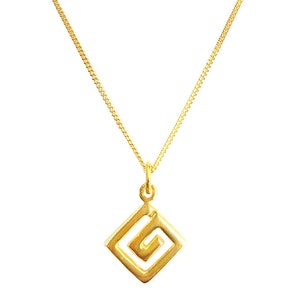 Griechischer Schlüssel Anhänger Halskette, Meander, griechische Schlüssel Halskette, griechischer Schlüssel Anhänger, griechischer Schmuck, griechische Halskette, antikes Griechenland, symbolischer Anhänger