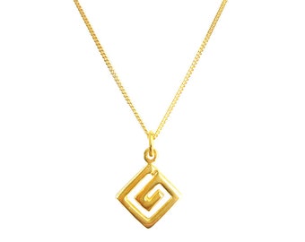 Greek Key Pendant Necklace, Meander, Greek Key Necklace, Greek Key Pendant, Greek Jewelry, Greek Necklace, Ancient Greece, Symbolic Pendant
